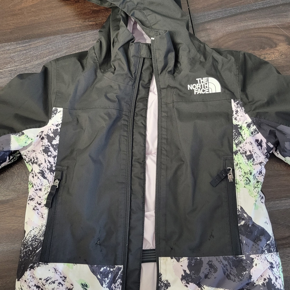 The North Face Kids' Black and Green Jacket
